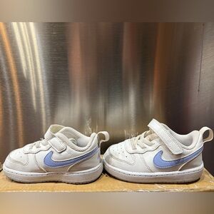 Kids White and Blue Sneakers